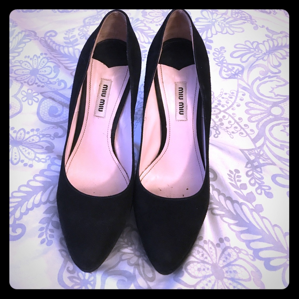 Gorgeous Miu Miu Black Suede Sexy Heels❤️❤️❤️